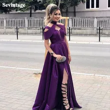 Sevintage Purple Halter Satin Prom Dress Split Long Evening Gowns 2020 Pleats Simple Women Special Occasion Dresses Custom Made
Sevintage Purple Halter Satin Prom Dress Split Long Evening Gowns 2020 Pleats Simple Women Special Occasion Dresses Custom Made