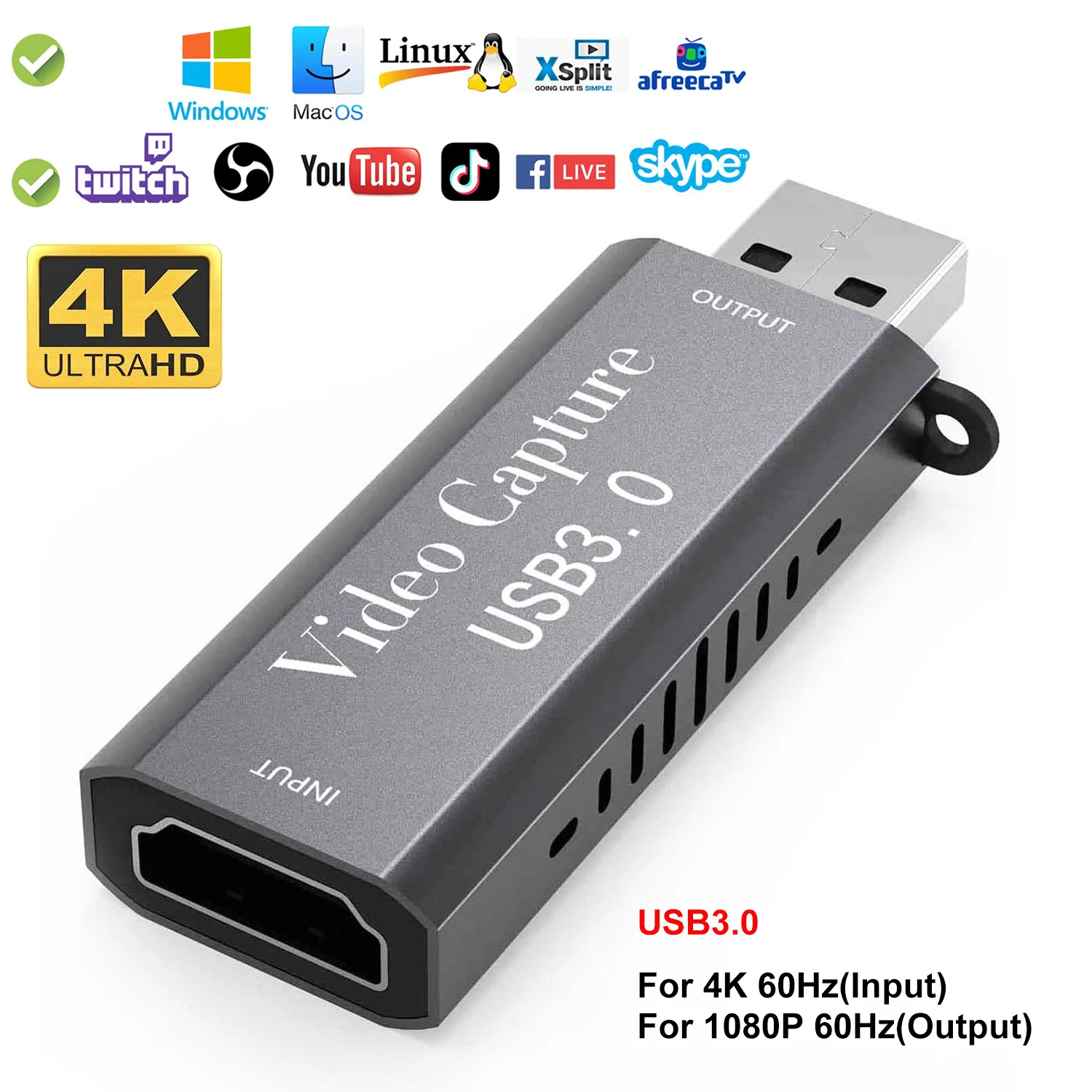 Newest Video Capture Card,4K HDMI to USB 3.0 Game Capture Device ,HD 1080P Audio Video Grabber for Live Streaming Conference
Newest Video Capture Card,4K HDMI to USB 3.0 Game Capture Device ,HD 1080P Audio Video Grabber for Live Streaming Conference