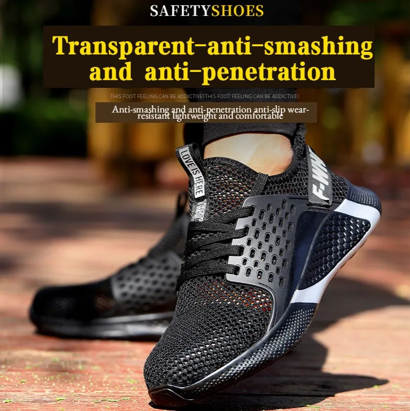 Summer Waterproof Breathable Men women Work Safety Shoes Steel Toe Boots Indestructible Ryder Shoes Light Non-slip Sneakers image 7
