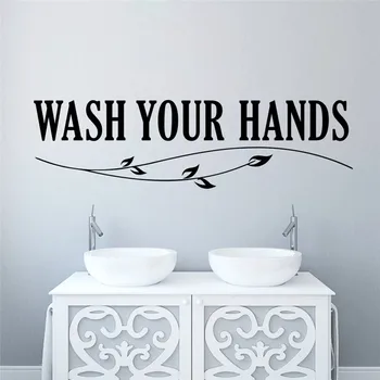 Wash your hands Wall Stickers bathroom toilet restaurant Wall Decals Decoration 
Wash your hands Wall Stickers bathroom toilet restaurant Wall Decals Decoration