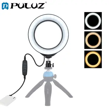 PULUZ 6.2 inch USB 3 Modes Dimmable LED Ring On-Camera Video Lights with Cold Shoe Tripod Ball Head
PULUZ 6.2 inch USB 3 Modes Dimmable LED Ring On-Camera Video Lights with Cold Shoe Tripod Ball Head