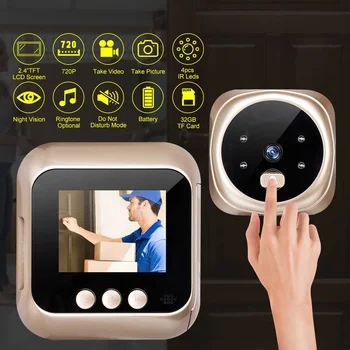 2.4inch LCD display Viewer Door Eye Doorbell 135 Degree Motion Detection Doorbells Smart Household Door Viewers Anti-burglary
2.4inch LCD display Viewer Door Eye Doorbell 135 Degree Motion Detection Doorbells Smart Household Door Viewers Anti-burglary