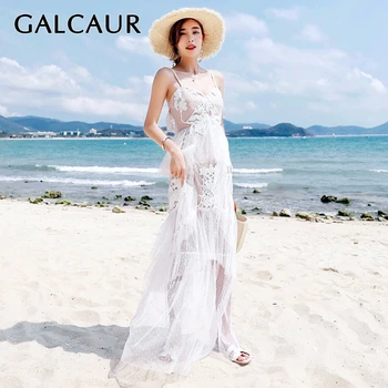 GALCAUR Dot Mesh Spaghetti Strap Dress Female Lace Patchwork High Waist Backless Long Holiday Dresses Summer Sexy Clothing 2020
GALCAUR Dot Mesh Spaghetti Strap Dress Female Lace Patchwork High Waist Backless Long Holiday Dresses Summer Sexy Clothing 2020