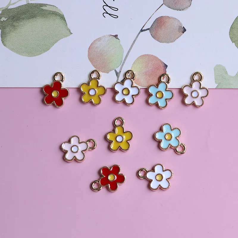 10pcs Drip Oil Alloy Multicolor Flower Simple Earring Pendant, Small Fresh Necklace, Bracelet Pendant, Homemade Jewelry Material
10pcs Drip Oil Alloy Multicolor Flower Simple Earring Pendant, Small Fresh Necklace, Bracelet Pendant, Homemade Jewelry Material
