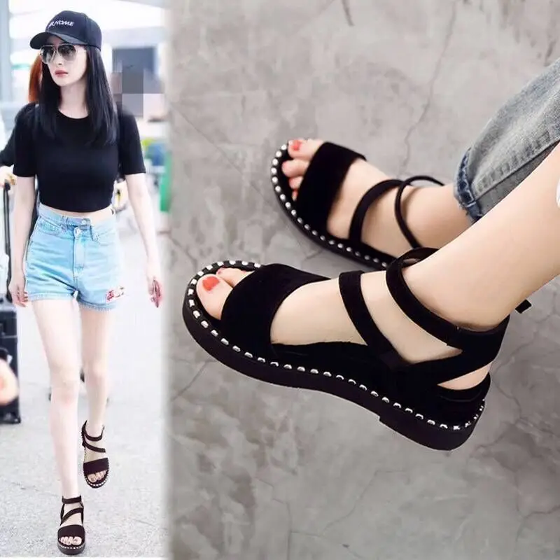 Thick Bottomed Sandals Women's Sandals Women's Flat Students Anti-slip Rome Wedge Sandal
Thick Bottomed Sandals Women's Sandals Women's Flat Students Anti-slip Rome Wedge Sandal