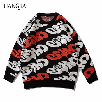 Hip Hop Mens Oversized Pullovers Sweaters Streetwear Letters Print Jacquard Knitted Sweater Clothes Korean Version Autumn Winter
Hip Hop Mens Oversized Pullovers Sweaters Streetwear Letters Print Jacquard Knitted Sweater Clothes Korean Version Autumn Winter