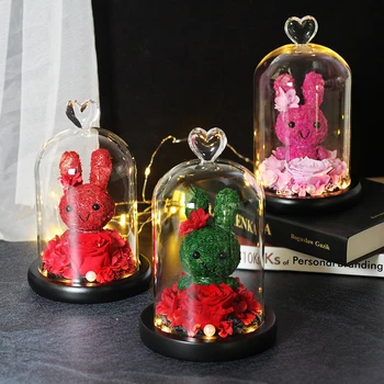 New Rabbit Model Home Decoration Festive Decoration In Glass Dome Wooden Base Birthday Gift Multiple Colors Available
New Rabbit Model Home Decoration Festive Decoration In Glass Dome Wooden Base Birthday Gift Multiple Colors Available