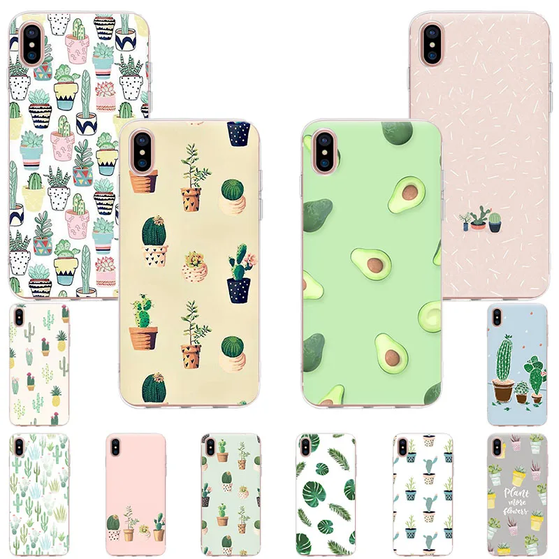 Кактусы листья растений Чехол для мобильного телефона iPhone 12 11 Pro X XR XS Max SE2020 7 8 6 6s