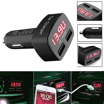 4 In 1 Dual USB Car Charger Fast DC 5V 3.1A Universal Voltage Temperature Current Meter Tester Adapter LED Digital Display
4 In 1 Dual USB Car Charger Fast DC 5V 3.1A Universal Voltage Temperature Current Meter Tester Adapter LED Digital Display