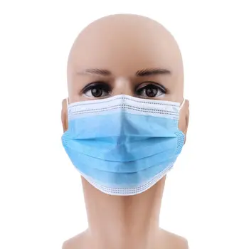 

50Pcs 3 Layers Disposable Mouth Mask Melt-Blown Non-Woven Earloop Mouth-Muffle Anti-Fog PM2.5 Protective Dust Air Pollution