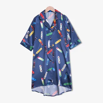 Nightdress Female Summer Silk Thin Mid-sleeved Nightgowns Female Summer Cute Japanese Sleep Dress Homewear Women's Nightgown 
Nightdress Female Summer Silk Thin Mid-sleeved Nightgowns Female Summer Cute Japanese Sleep Dress Homewear Women's Nightgown