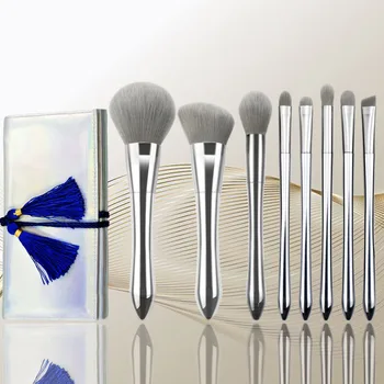 8pcs/set Silver Makeup brushes set Powder sculpting blusher eyeshadow highlight concealer detail eyebrow Make up brush kit Pro
8pcs/set Silver Makeup brushes set Powder sculpting blusher eyeshadow highlight concealer detail eyebrow Make up brush kit Pro