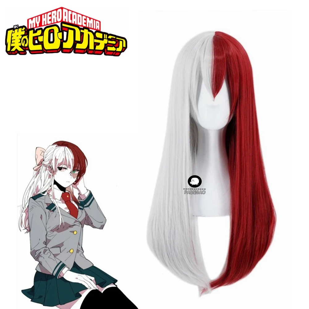 My Hero Academia Todoroki Shoto Women Long Wig Cosplay Costume Boku no Hero Academia Red and White Hair Halloween Party Wigs 
My Hero Academia Todoroki Shoto Women Long Wig Cosplay Costume Boku no Hero Academia Red and White Hair Halloween Party Wigs