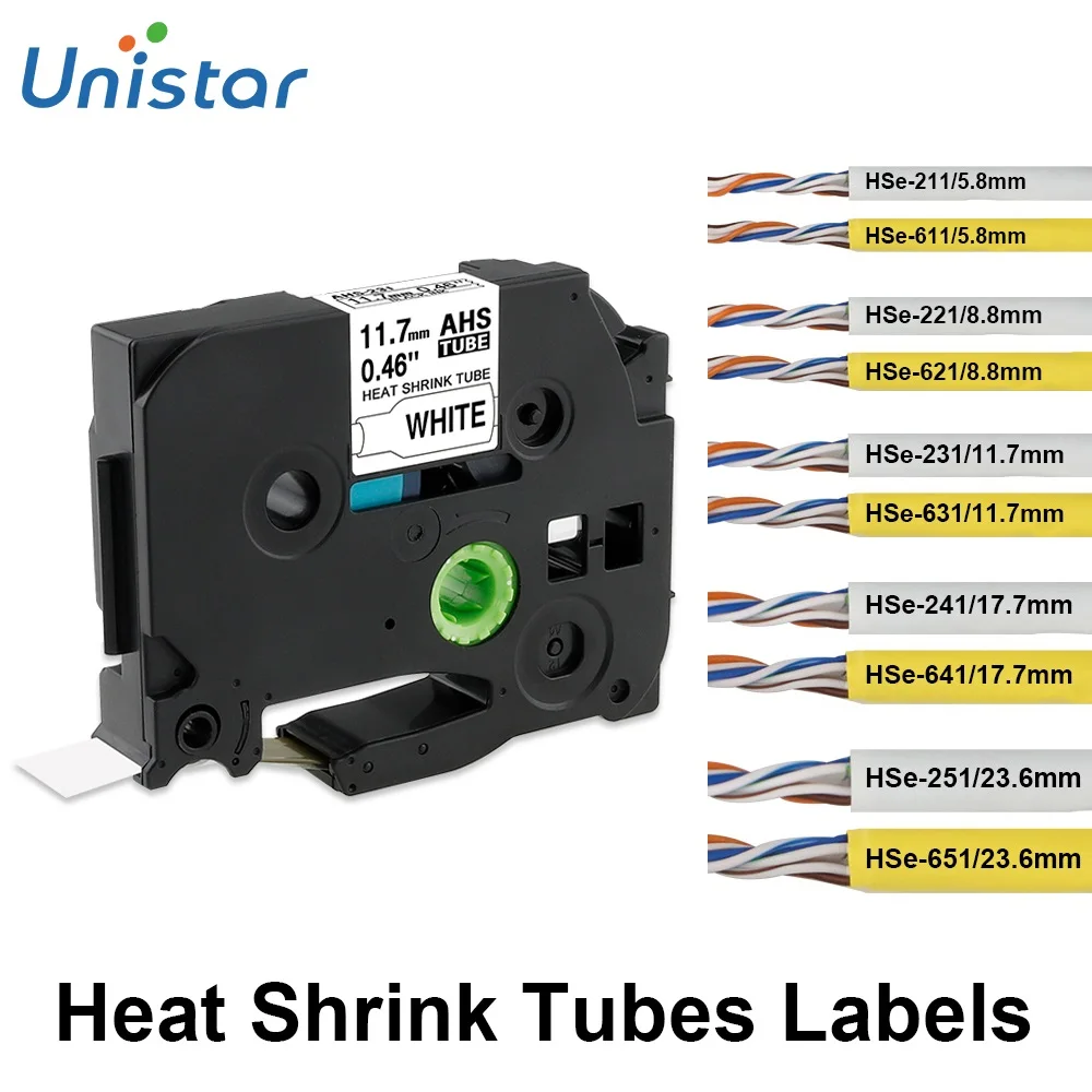 Unistar HSe-231 Compatible for Brother Heat Shrink Tube Label Tape HSe-211 HSe-221 HSe241 HSe251 HSe611 HSe621 HS631 HS641 HS651
Unistar HSe-231 Compatible for Brother Heat Shrink Tube Label Tape HSe-211 HSe-221 HSe241 HSe251 HSe611 HSe621 HS631 HS641 HS651