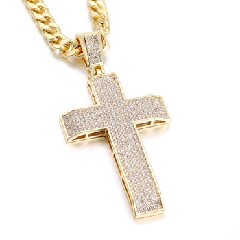 Punk Gold/Silver Color Huge Cross Necklace/Pendant Men Iced Out Bling Bling Crystal Charm Cross With Cuban Chain Hip Hop Jewelry
Punk Gold/Silver Color Huge Cross Necklace/Pendant Men Iced Out Bling Bling Crystal Charm Cross With Cuban Chain Hip Hop Jewelry