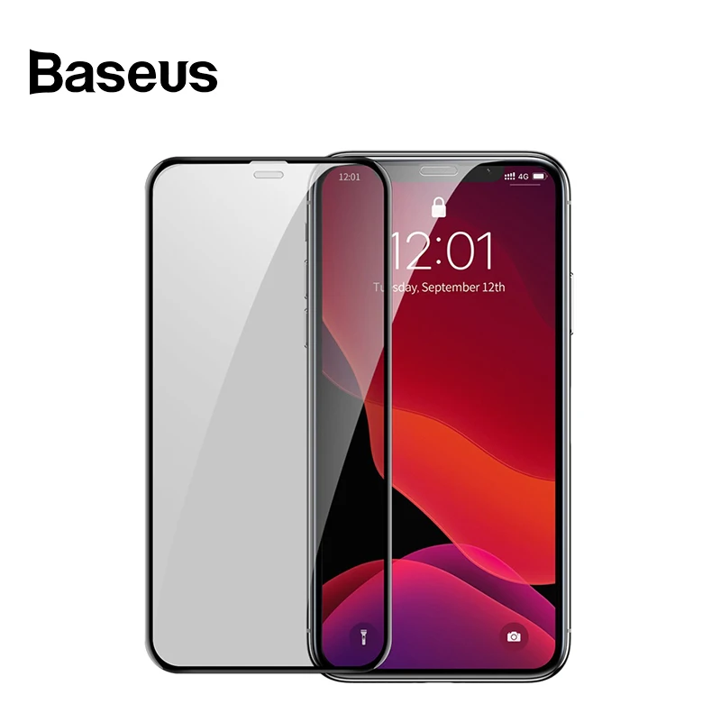 

Baseus 2Pcs 0.3mm Glass Full-screen Curved Privacy Tempered Screen Protector Protective Glass Film For iPhone 11 Pro Max XR X