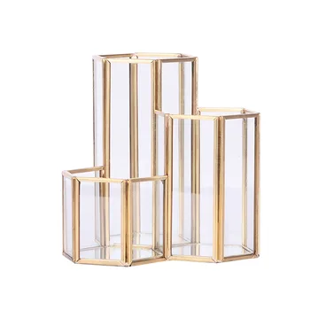 Glass Copper Hexagon Composite Pen Holder Makeup Brush Glass Box Multifunction Desktop Organizer Office Accessories
Glass Copper Hexagon Composite Pen Holder Makeup Brush Glass Box Multifunction Desktop Organizer Office Accessories