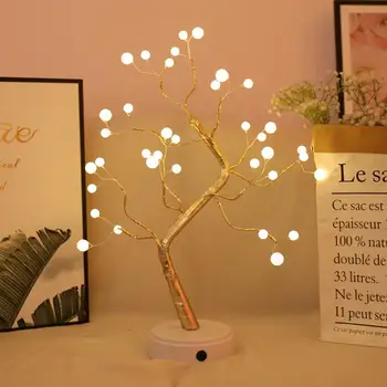 LED Copper Wire Pearl Tree Light 20 LED Tree Light Christmas Home Decoration Lamp Desk Lamps Warm White Lights With Touch Switch
LED Copper Wire Pearl Tree Light 20 LED Tree Light Christmas Home Decoration Lamp Desk Lamps Warm White Lights With Touch Switch