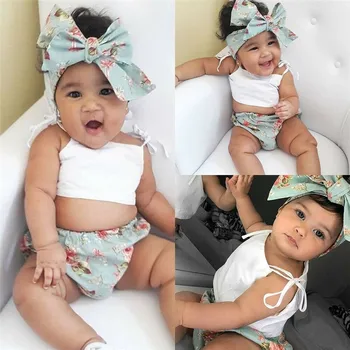 0-24M Summer Newborn Baby Girls Clothes Cute Sling Tops Crop Floral Shorts Headband 3PCS Outfits for Girls Baby's Sets
0-24M Summer Newborn Baby Girls Clothes Cute Sling Tops Crop Floral Shorts Headband 3PCS Outfits for Girls Baby's Sets