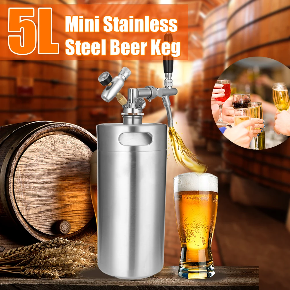 5L/3L Stainless Steel Mini Beer Keg Stainless Steel Growler and Adjustable Tap and CO2 Injector German Beer Festival Wine Barrel
5L/3L Stainless Steel Mini Beer Keg Stainless Steel Growler and Adjustable Tap and CO2 Injector German Beer Festival Wine Barrel