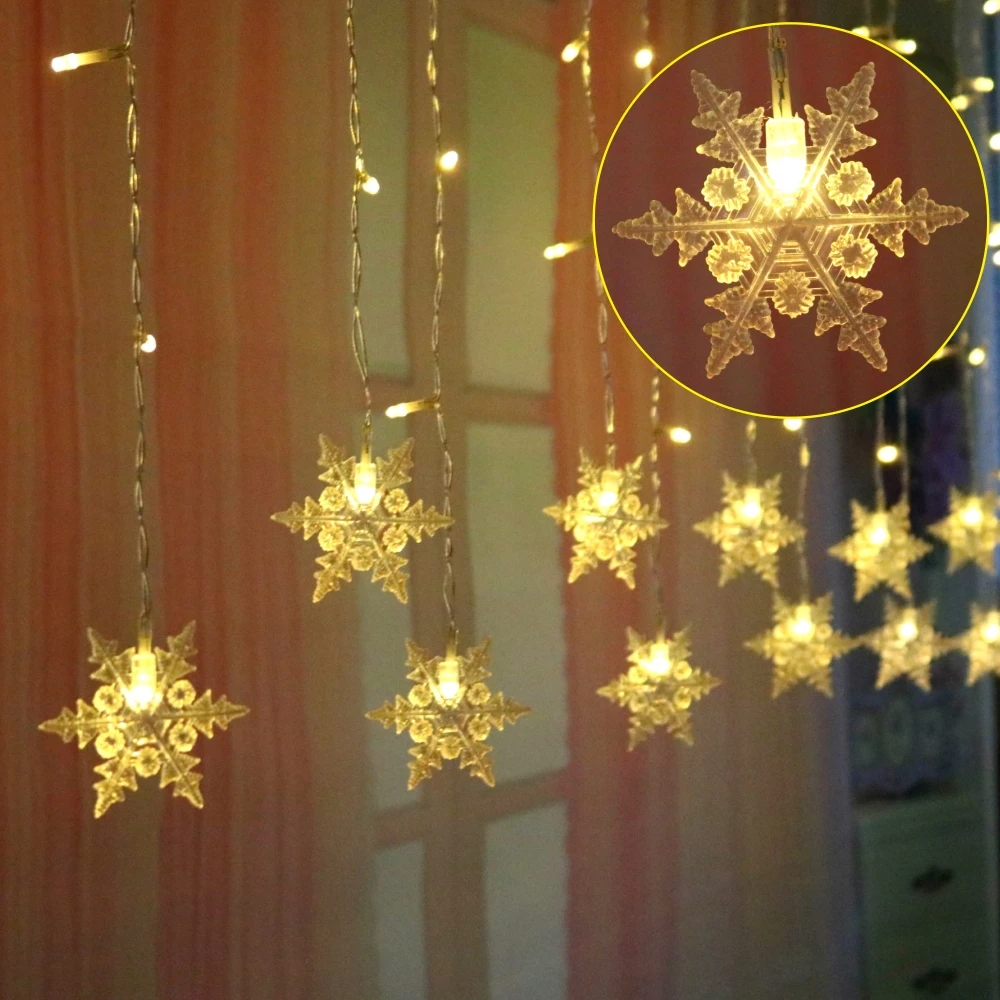 LED String Lights Snowflake Curtain Fairy Light Waterproof Outdoor Christmas Lighting Wedding Party Decoration Flashing Lamp D35
LED String Lights Snowflake Curtain Fairy Light Waterproof Outdoor Christmas Lighting Wedding Party Decoration Flashing Lamp D35