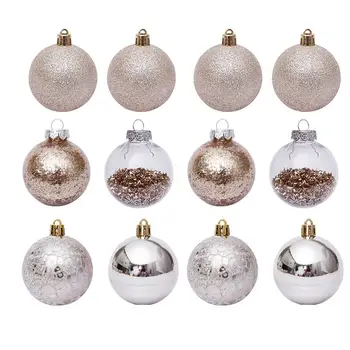 

30Pcs Christmas Balls Decorations Christmas Tree Hanging Pendant Xmas Trees Hanging Balls Christmas Layout 6cm Random Color