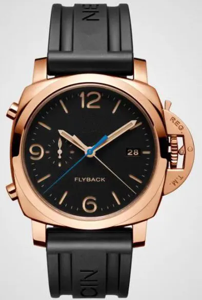 Famous Brand New Men Automatic Mechanical Sapphire Stainless Steel Rose Gold Black Rubber Leather Luminous FlyBack Watch AAA+ 
Famous Brand New Men Automatic Mechanical Sapphire Stainless Steel Rose Gold Black Rubber Leather Luminous FlyBack Watch AAA+