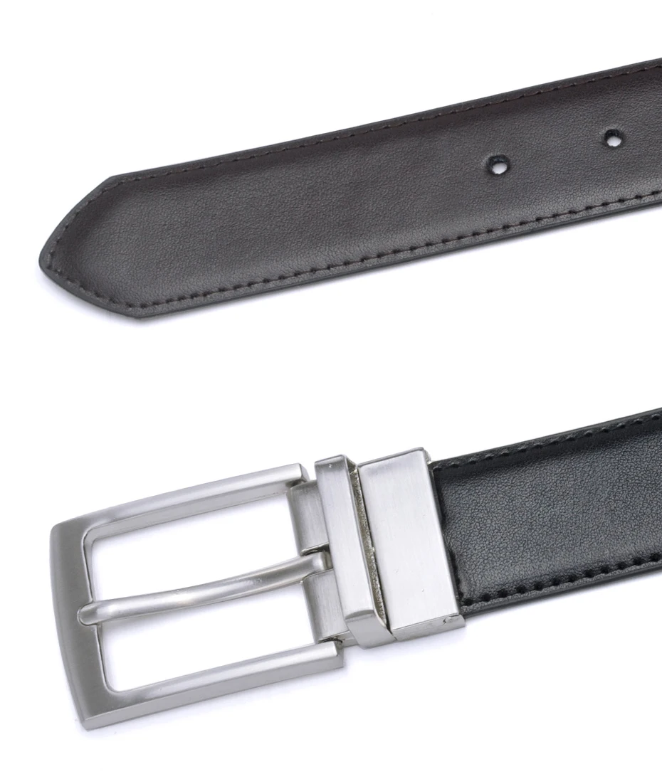 Genuine Leather Double Sided Reversible Buckle Belts For Men Genuine Leather Double Sided Reversible Buckle Belts For Men