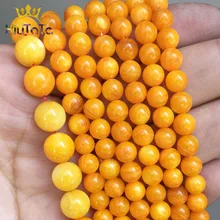 Oranje Geel Zoetwater Shell Kralen Natuurlijke Ronde Stenen Kralen Voor Sieraden Maken DIY Armband Oorstekers Accessoires 15''4/6 /8mm(China)