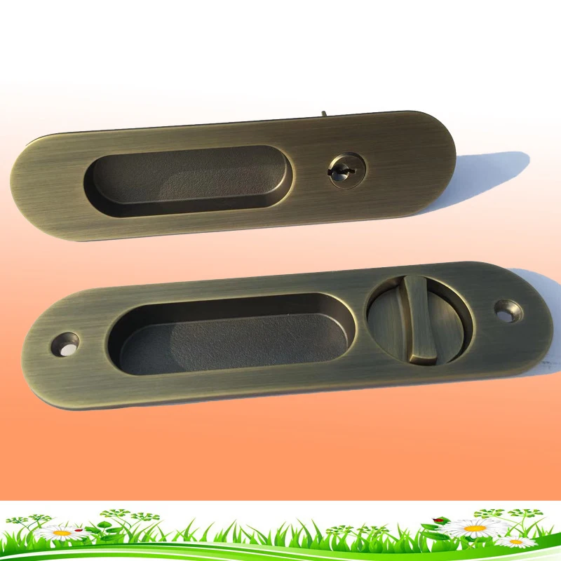 Generic Red BronzeInvisible Door Locks Handle Doublesided Durable For