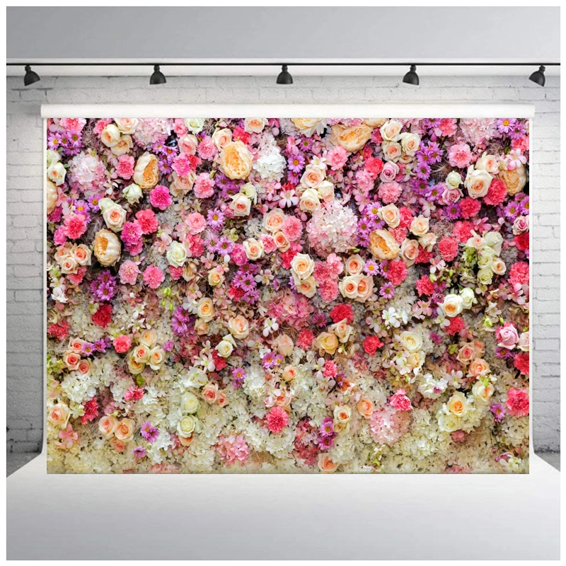 Generic DIY Flower Wall Wedding Backdrop Vinyl Backdrops For