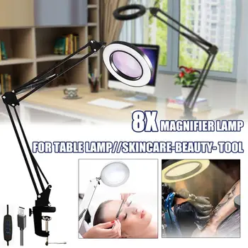 8X Glasses Magnifier LED Lamp 3 Colors Modes 10 Brightness 20cm DIY Soldering Welding Stand Repair Tool Skincare Beauty Tool
8X Glasses Magnifier LED Lamp 3 Colors Modes 10 Brightness 20cm DIY Soldering Welding Stand Repair Tool Skincare Beauty Tool