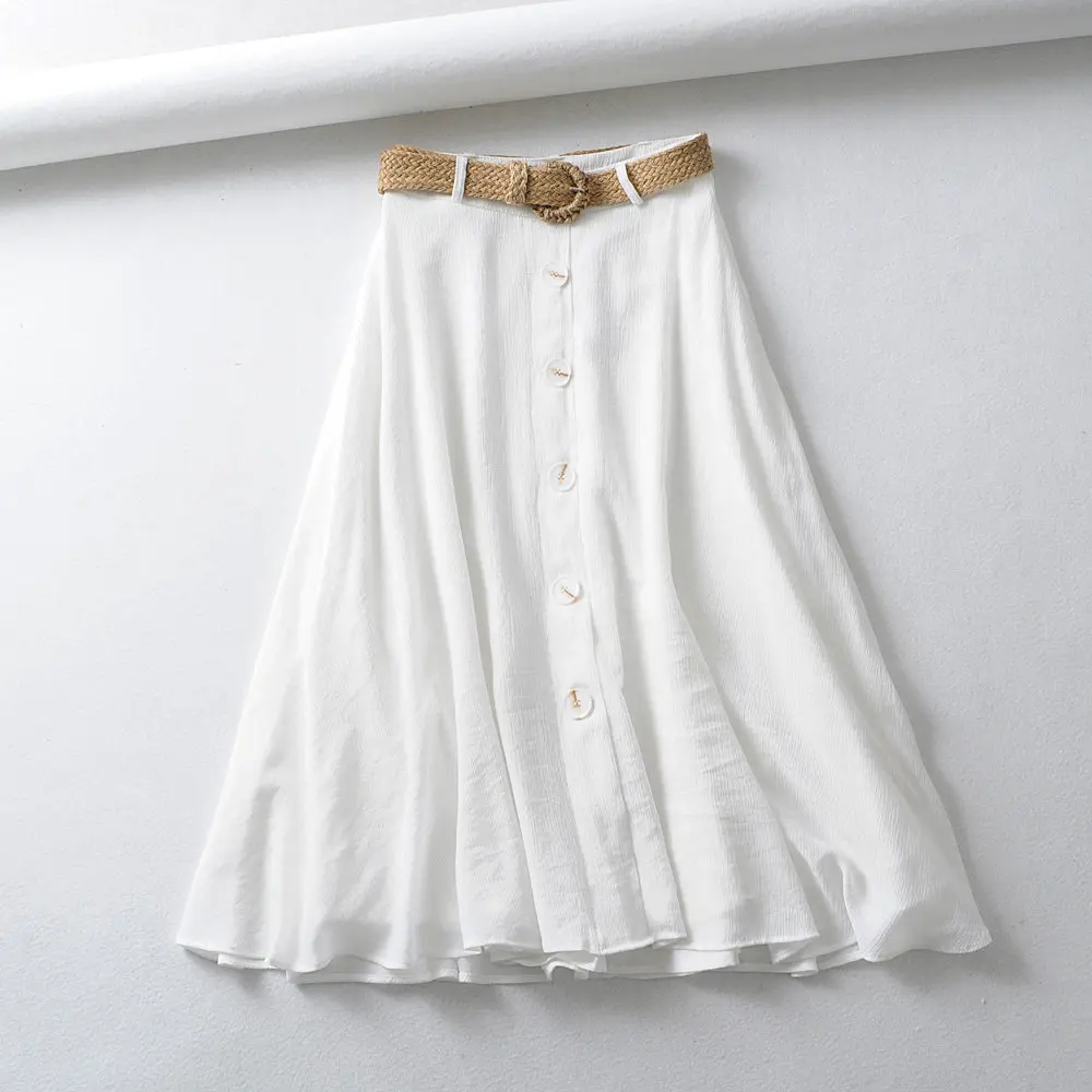 Mmj-b6770-27281 Blue S2019 Summer New Style Vacation Style High-waisted Button Big Hemline Skirt Belt Included
Mmj-b6770-27281 Blue S2019 Summer New Style Vacation Style High-waisted Button Big Hemline Skirt Belt Included