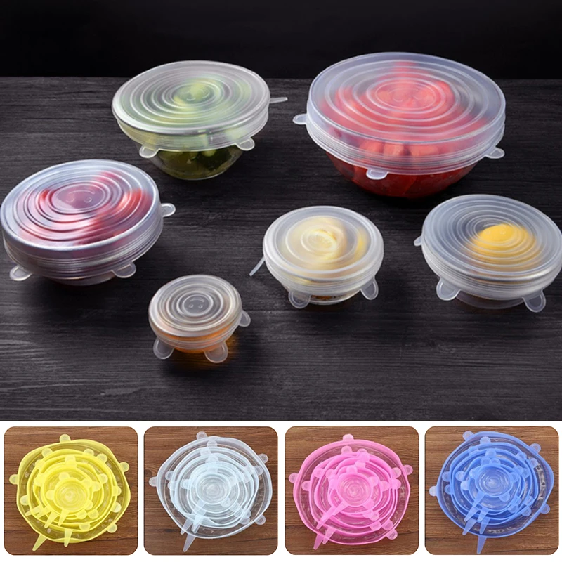 6PCS/Set Universal Silicone Food Grade Caps Fresh Cover Stretch Lids Reusable Pot Cover
6PCS/Set Universal Silicone Food Grade Caps Fresh Cover Stretch Lids Reusable Pot Cover