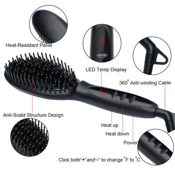 Electric Ceramic Hair Brush Fast Straightener Comb Irons Auto PTC heating Straight Hair Straightening brushes EU Plug US Plug
Electric Ceramic Hair Brush Fast Straightener Comb Irons Auto PTC heating Straight Hair Straightening brushes EU Plug US Plug