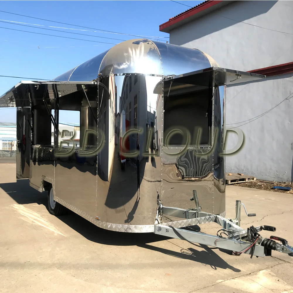 SS 304 Airstream поток караван пищевой прицеп Мобильная пищевая тележка | Автомобили и