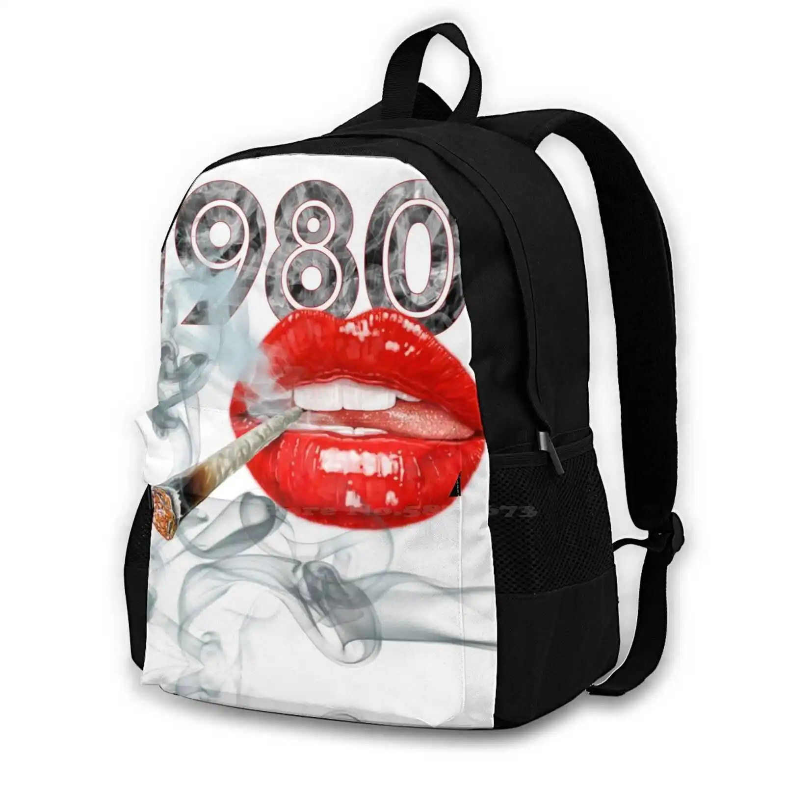 Рюкзак с губами 1980s для студентов, школьный рюкзак для ноутбука, дорожная сумка с губами для курения, горячая красная женская помада, сексуальные губы 1980s 1980