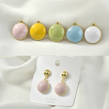 Cute Spring Candy Color Alloy Drop Oil round Contrasting Color Pendant DIY Ear Rings Material Accessories 4pcs
Cute Spring Candy Color Alloy Drop Oil round Contrasting Color Pendant DIY Ear Rings Material Accessories 4pcs