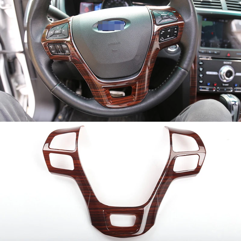 1pcs for Ford Explorer 2016 2017 Mahogany Style Interior Steering Wheel Cover Switch Button Panel Interior Trim Car Styling 
1pcs for Ford Explorer 2016 2017 Mahogany Style Interior Steering Wheel Cover Switch Button Panel Interior Trim Car Styling