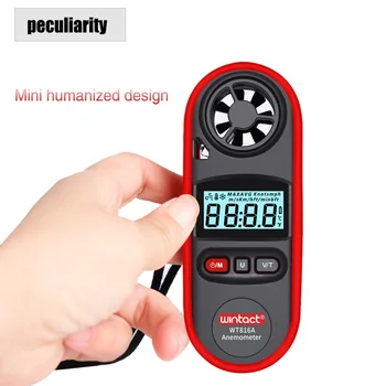 1 Pcs IP67 WT816A Wind Speed Anemometro Portable Anemometer Temperature Gauge Meter 30m/s with LCD Backlight Display Water Proof
1 Pcs IP67 WT816A Wind Speed Anemometro Portable Anemometer Temperature Gauge Meter 30m/s with LCD Backlight Display Water Proof
