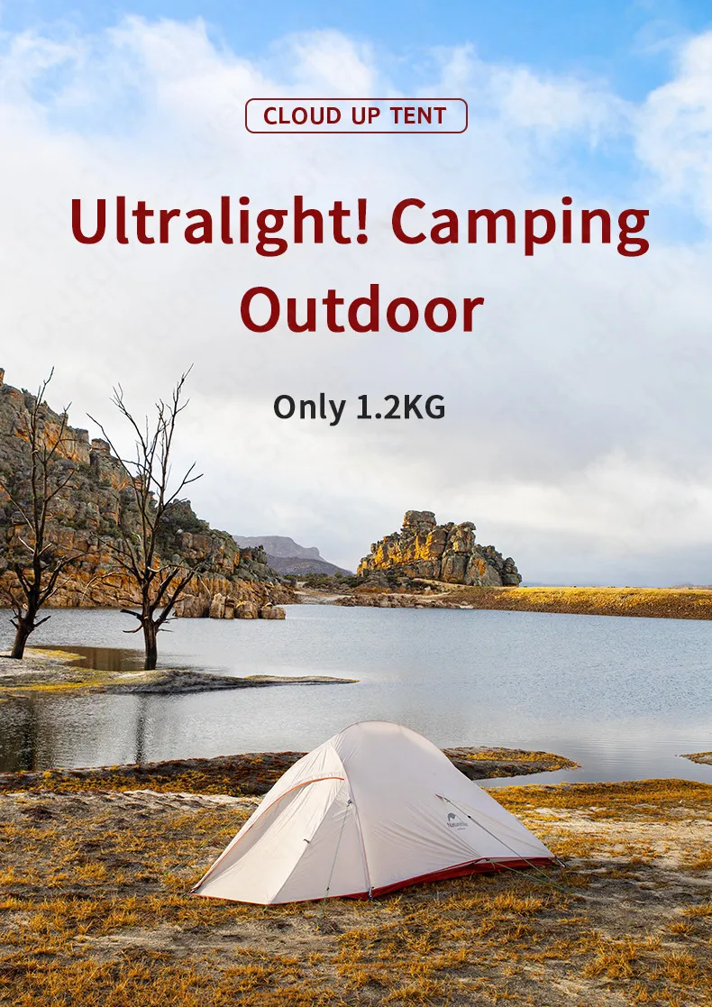 Naturehike – Tente de camping ultralégère pour 1, 2 ou 3 personnes, double couche NH17T001-T avec poteau en aluminium et en silicone, 20D Naturehike – Tente de camping ultralégère pour 1, 2 ou 3 personnes, double couche NH17T001-T avec poteau en aluminium et en silicone, 20D