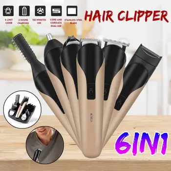 6 IN 1 Professional Electric Hair Clipper Rechargeable Shaver Beard Hair Trimmer Cutting Machine Men's Haircut Beard Trimer
6 IN 1 Professional Electric Hair Clipper Rechargeable Shaver Beard Hair Trimmer Cutting Machine Men's Haircut Beard Trimer