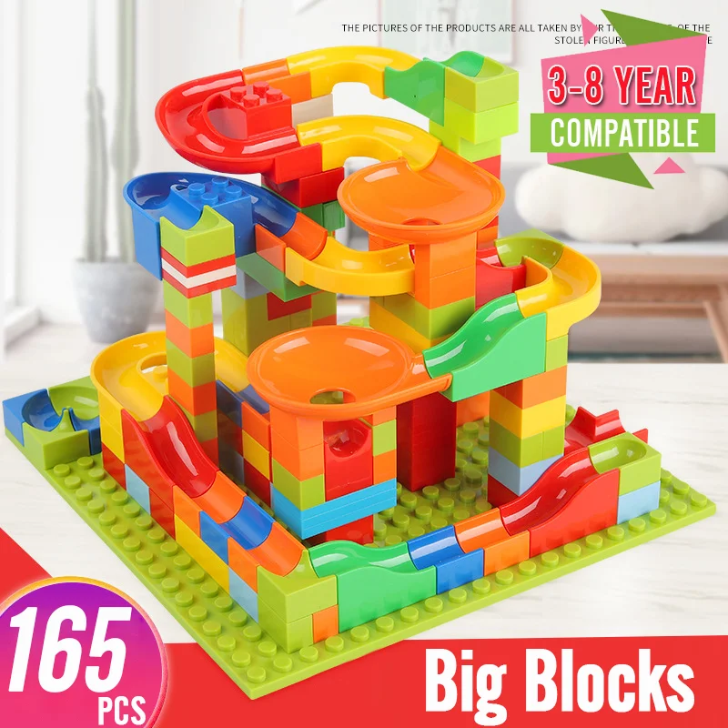 

52-330pcs DIY Track Marble Race Run Maze Ball Building Blocks Funnel Slide Assemble Bricks Educational Toys For Children Gift