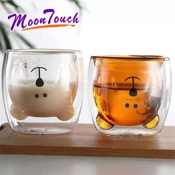 Hot selling 250ml men and women household double-layer popular bear cup modern simple cute creative high temperature milk glass
Hot selling 250ml men and women household double-layer popular bear cup modern simple cute creative high temperature milk glass
