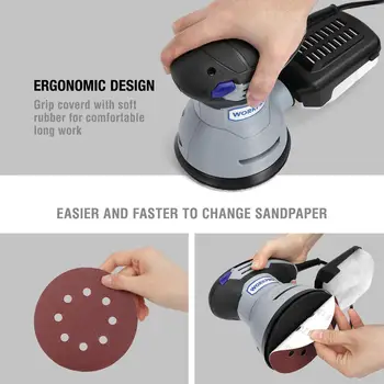 300W Random Sander with Variable Speed Random Orbit Sander with 10PC sandpaper Dust exhaust and Hybrid dust canister
300W Random Sander with Variable Speed Random Orbit Sander with 10PC sandpaper Dust exhaust and Hybrid dust canister