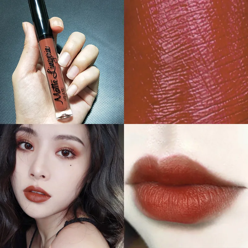 Matte liquid lip gloss lip glaze lipstick non-stick cup does not fade dirty orange 
Matte liquid lip gloss lip glaze lipstick non-stick cup does not fade dirty orange