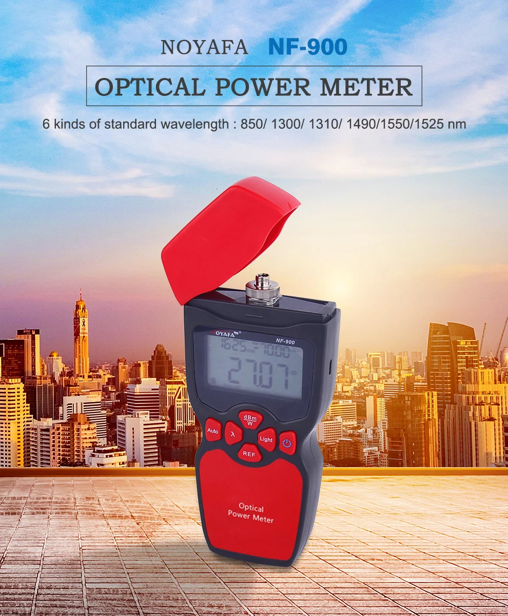 handheld optical power meter to support 6 kinds of wavelength optical fiber measuring line loss test of optical devices nf900
handheld optical power meter to support 6 kinds of wavelength optical fiber measuring line loss test of optical devices nf900