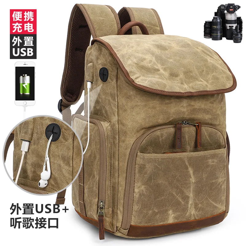 2020 Camera Bag Photography Single-lens Reflex Camera Backpack Waterproof Retro Canvas Industry Camera Storage Backpack
2020 Camera Bag Photography Single-lens Reflex Camera Backpack Waterproof Retro Canvas Industry Camera Storage Backpack