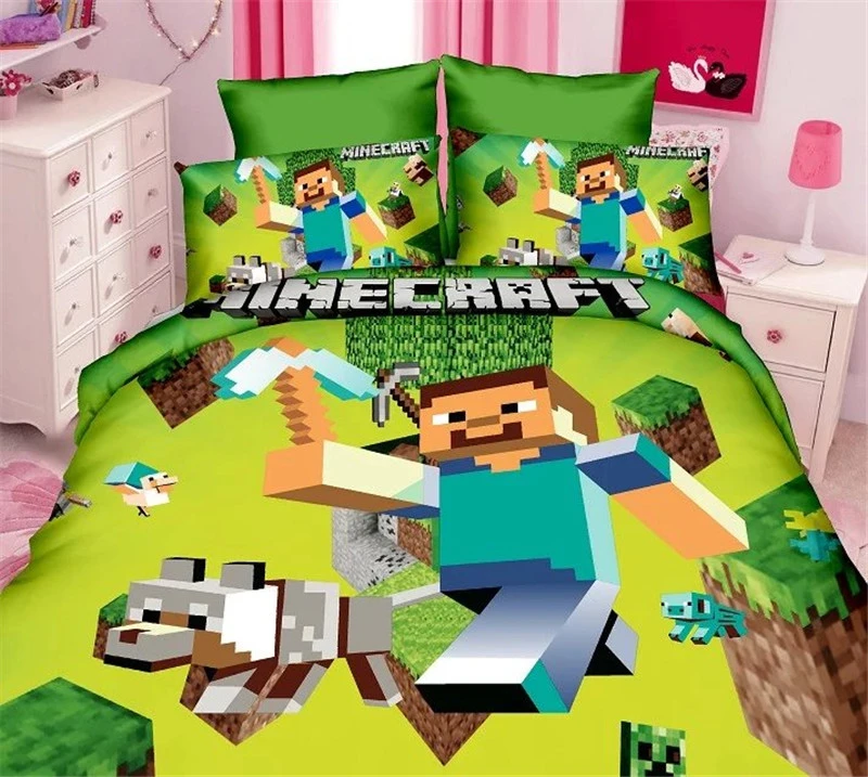 Home Textile Cute Minecraft Printed Bedding Sets Children Baby Cartoon Character Bed Cover Bed Sheet Pillowcase Duvet Cover Sets
Home Textile Cute Minecraft Printed Bedding Sets Children Baby Cartoon Character Bed Cover Bed Sheet Pillowcase Duvet Cover Sets