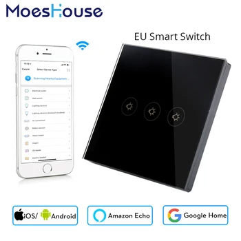 Wifi Smart Wall Switch EU Socket 3 Gang Touch Control Mobile Phone Remote Control can Work with Amazon Alexa Google Home
Wifi Smart Wall Switch EU Socket 3 Gang Touch Control Mobile Phone Remote Control can Work with Amazon Alexa Google Home